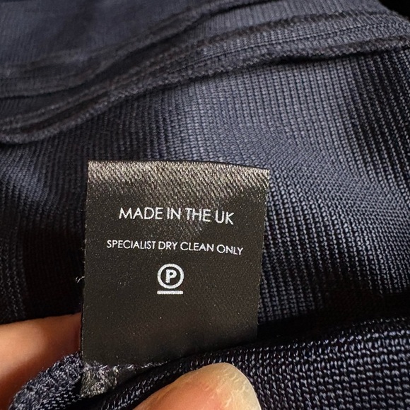 EUC Galvan London- Aguafina Elegant Navy Blue Off-Shoulder Dress. Size US 2 - Picture 9 of 11